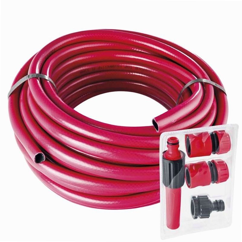 Tuyau D'Arrosage BLACK+DECKER 15m - ⌀13mm - PVC Renforcé - Noir/Orange - 6Bar Max - Pour Jardin, Voiture