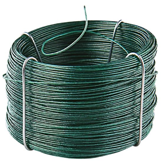 Fil De Fer Plastifié Vert WERKA PRO - Bobine 50m, Diamètre 0.9mm - Avec Support Pour Jardin Et Bricolage